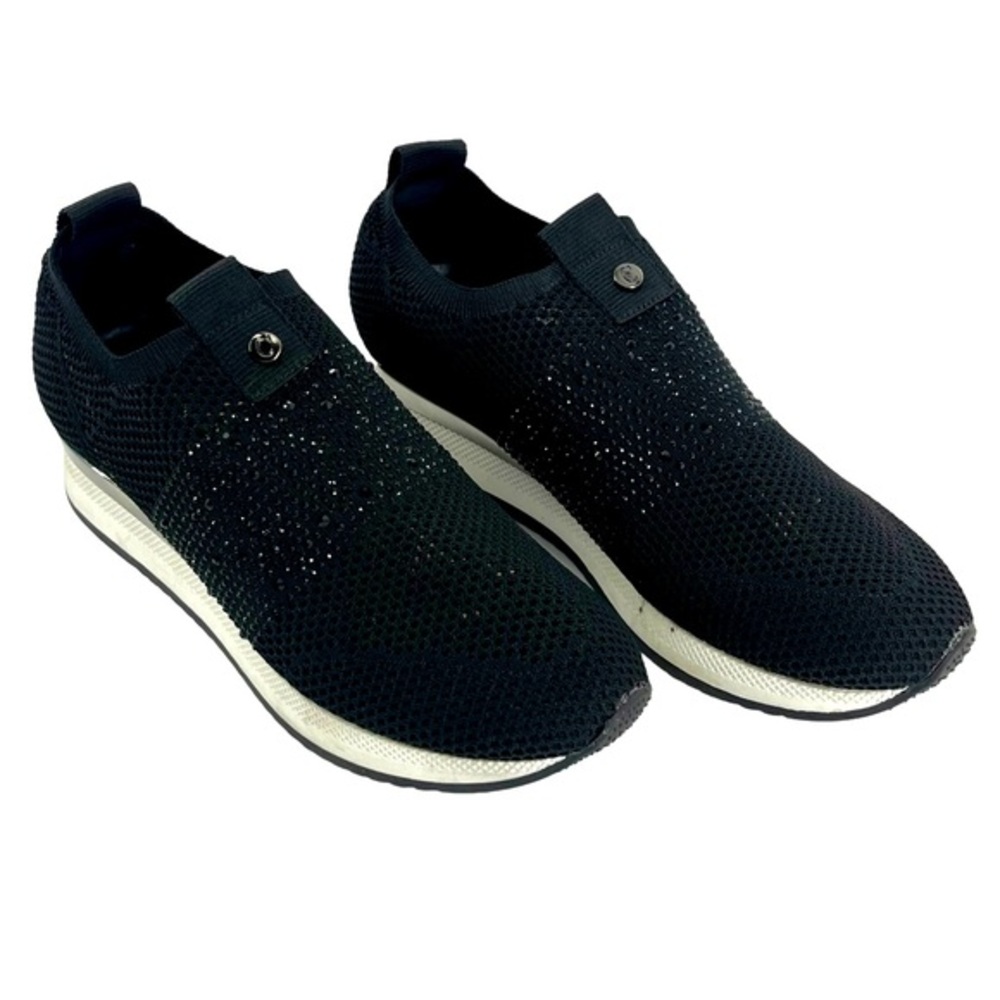 Carvela Womens Sneakers Black Laceless Slip On Breathable Sz 8.5 b202